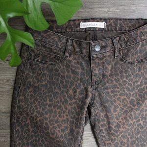 Bullhead Black Leopard Print Skinny Jeans